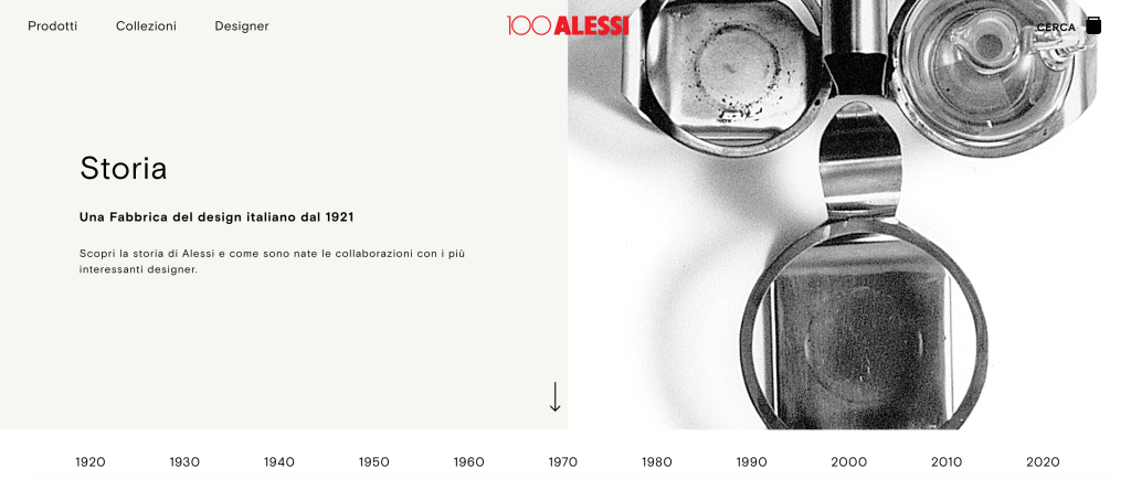 Screenshot Storia Alessi