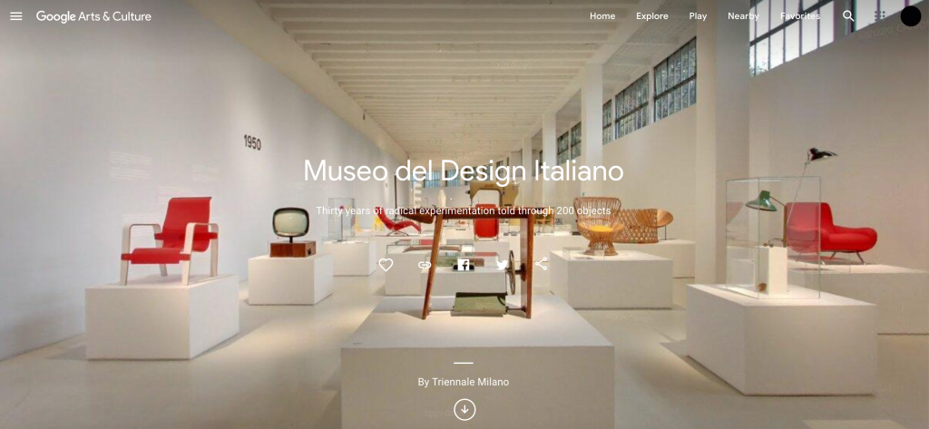 Street View del Museo del Deisgn italiano su Google Arts & Culture